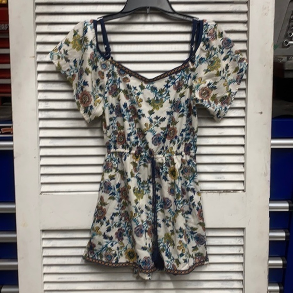 Blue Rain Floral Romper size XS